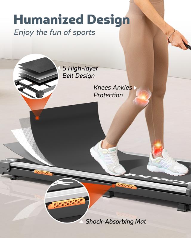 Walking Pad, Under Desk Treadmill for Home Office, 2 in 1 Portable Walking Treadmill with Remote Control, Walking Jogging Machine in LED Display