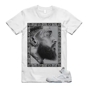 White Metallic Inspired Shirt, White Metallic 5  Outfit Shirt, Casual Sneaker Outfit Tee, Everyday Graphic Cotton T-Shirt for Unisex