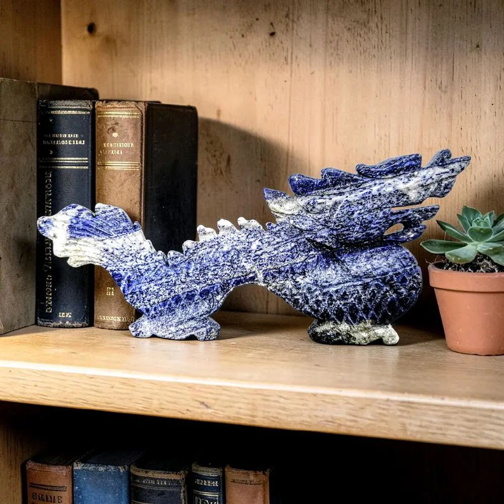 Lapis Lazuli Dragon Carving, Crystal decoration