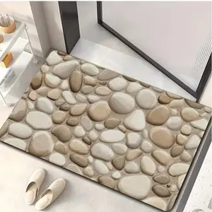 Pebble Personalized Design Floor Mat Summer Theme Table Protection Mat Heat Shield Non Slip Washable Dining Placemat, Espresso Station Mat Absorbent Coffee Spill Non Slip Counter Protector Mat Kitchen Mat / Floor Mat Placemat / Table Mat Counter Mat / Dry