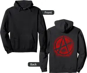 Red Anarchy Symbol Design Graffiti Style, Anarchism, Punk Pullover Hoodie