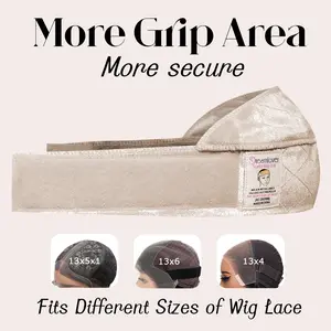 Wide Wig Grip Band for Lace Front Wigs with More Grip Area and Adjustable Hook Look Fastener Fits Different Sizes of Wig Lace and Glueless Wig