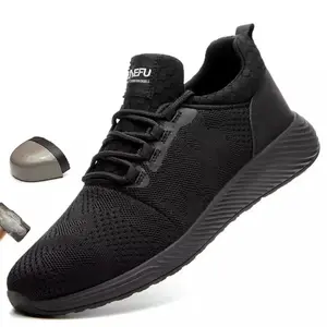 Steel toe women’s safety sneakers lightweight Footwear Closed Casual Sports Shoes  womens work shoes anti smashed lightweight  Athletic