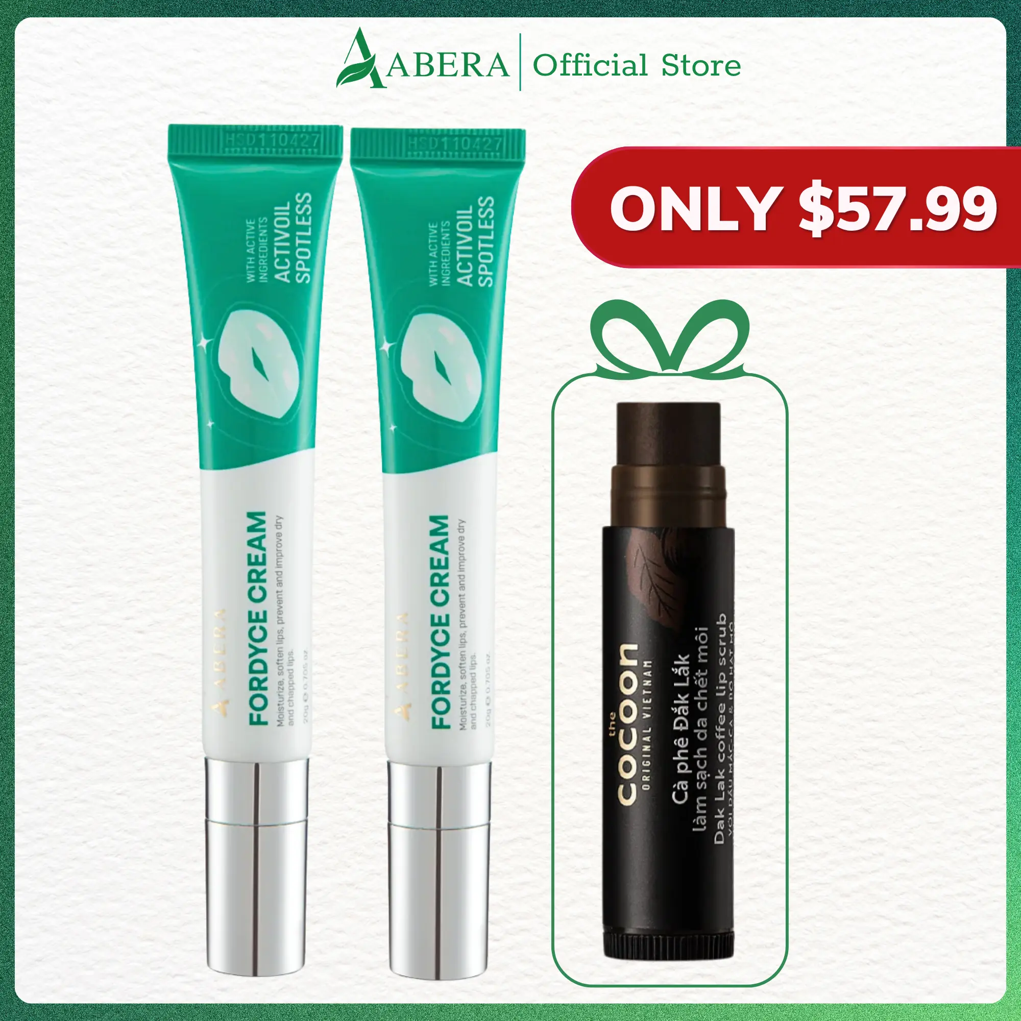 [2 BOXES] Fordyce Cream for Lips - Fordyce Spot Care, Lip Moisturizer & Repair Balm for Men, Helps Improve Dark Lips, Enriched with Nelupure & Shea Butter (0.7 Oz)