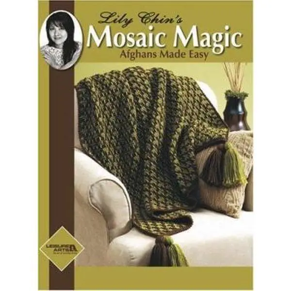 Used Book - Lily Chin's Mosaic Magic Afghans Made Easy (Paperback, English, Soft Covers) - Crochet Crafting Guide with 40 Patterns, Simple Technique, Very Good Condition, 1.26 lbs