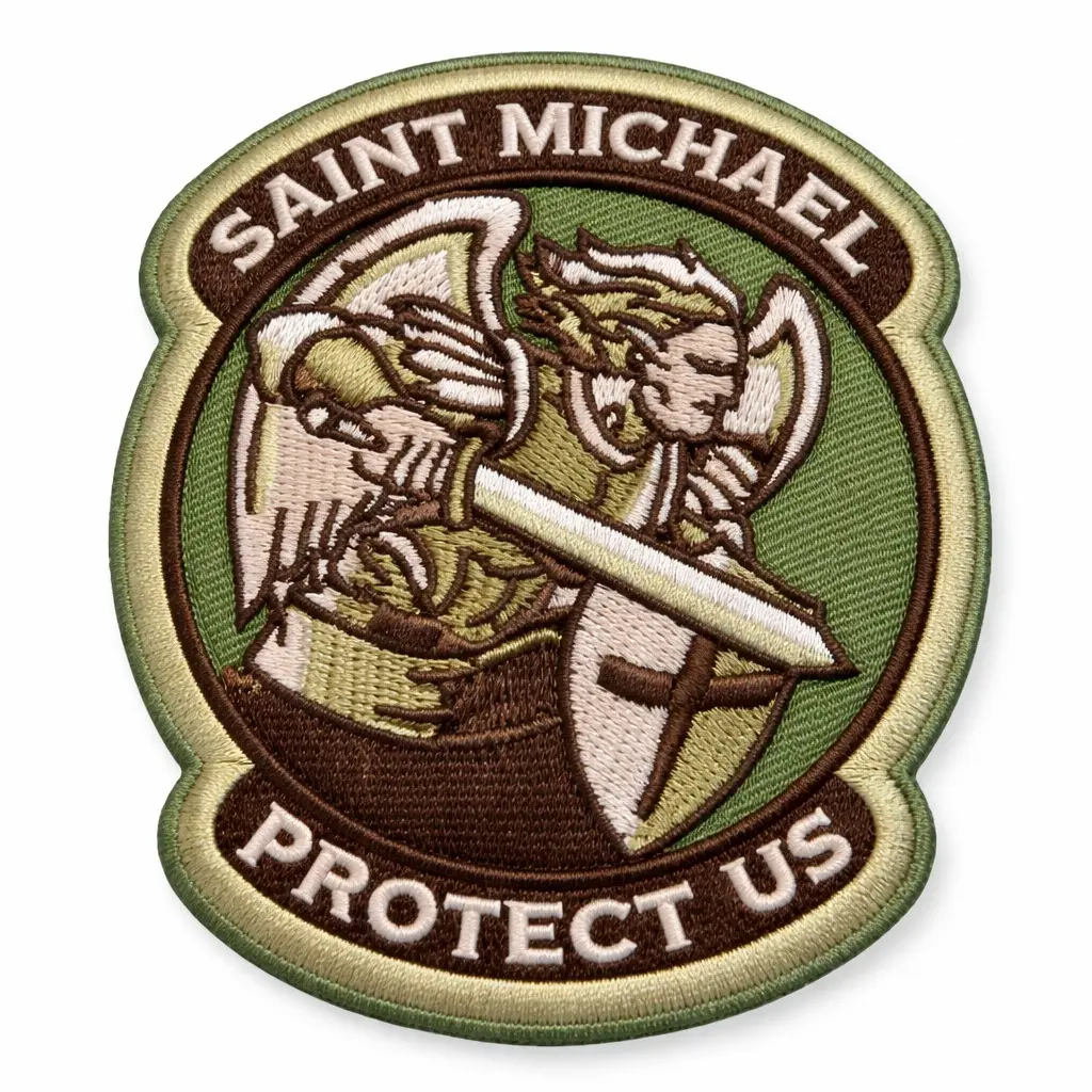Saint Michael Tactical Patch 2.67"x3.14" Removable Morale Patch with Hook and Loop Backing Embroidered Patch for Backpack Vest Gear