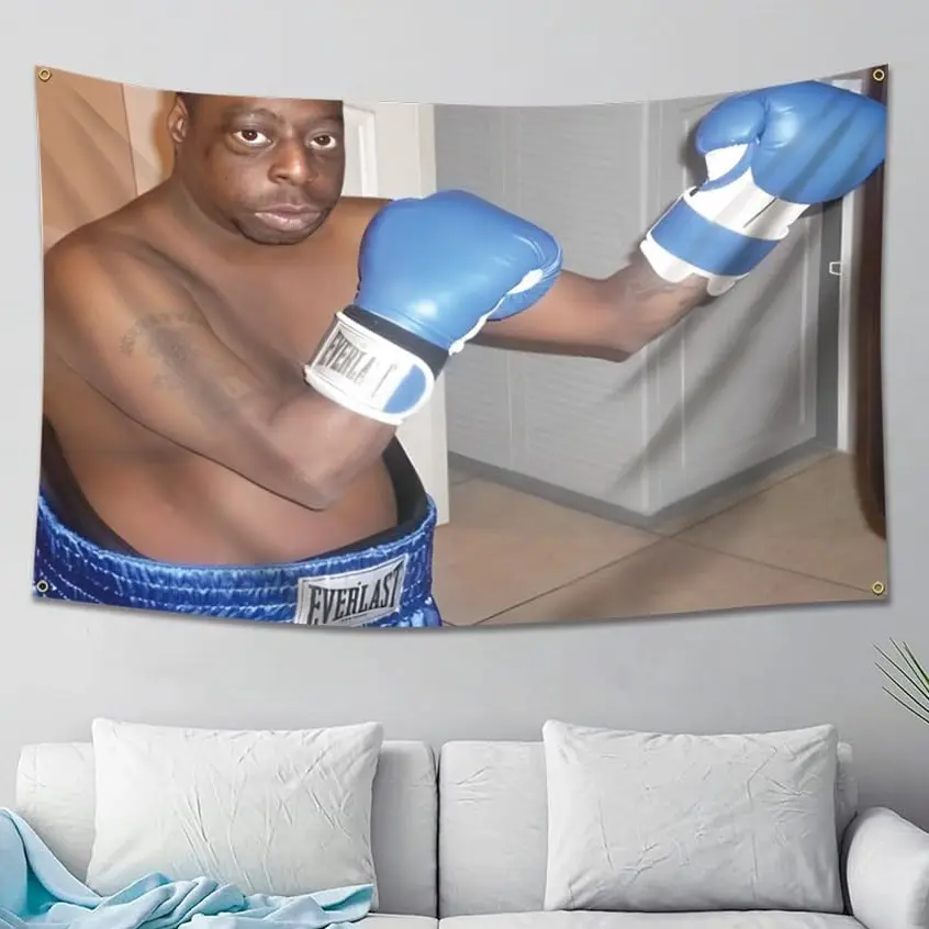 Boxing Green Lester Beetlejuice Tapestry, 3x5Ft Indoor Home Decor with 4 Brass Grommets for Dorm Room, Gym Parties, Indoors