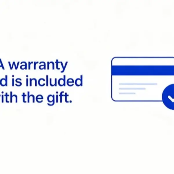 Warranty card included with gift.