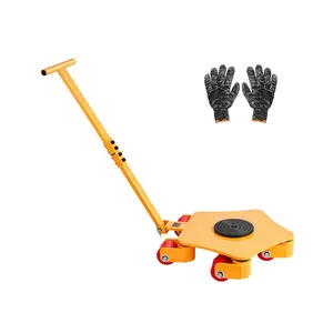 VEVOR Machine Skate, 8800 lbs Machinery Moving Skate, Machinery Mover Skate with 360 Rotation Cap and PU Swivel Rollers, Heavy Duty Industrial Machinery Mover with Handle for Warehouse, Workshop