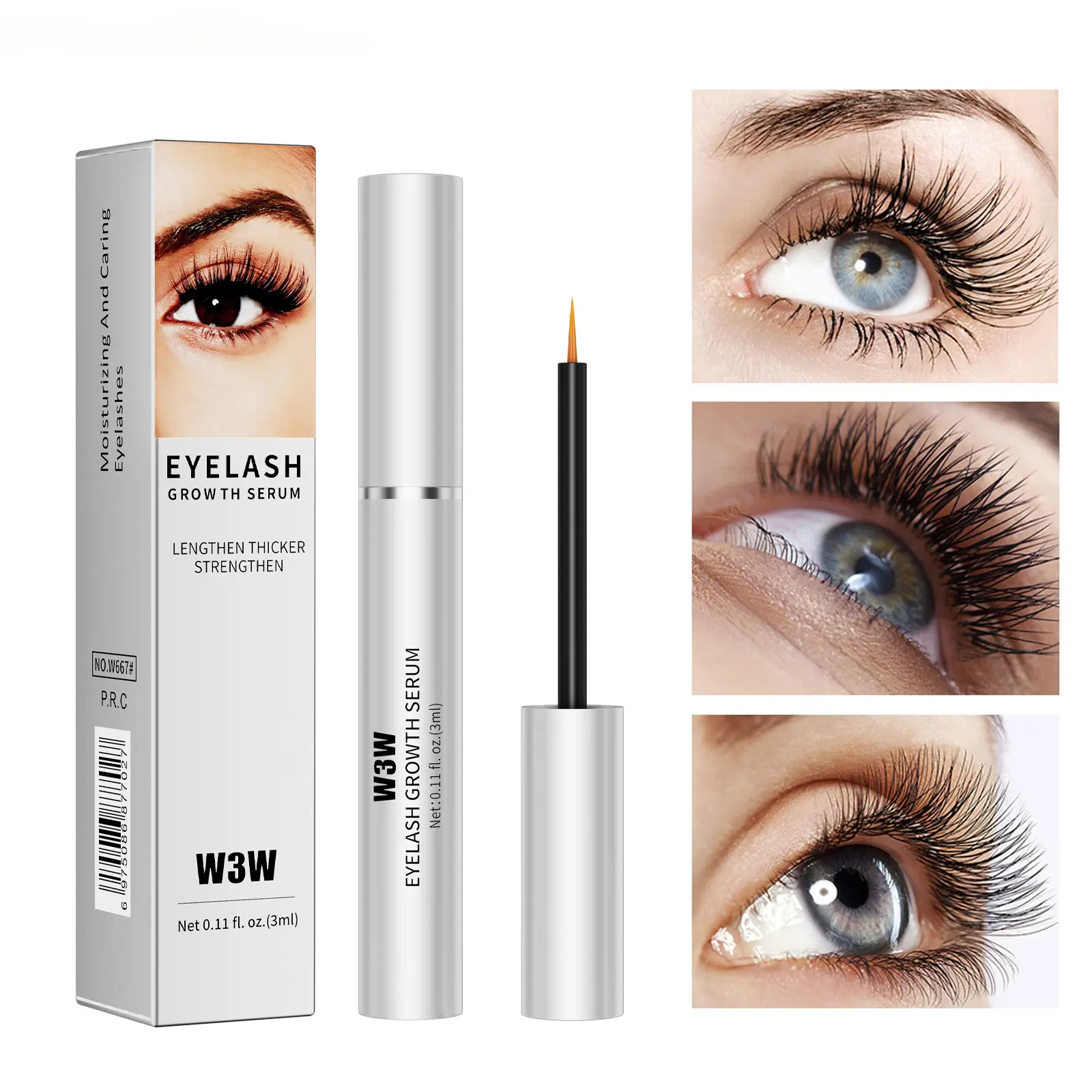 W3W Lash Treatment Set - Liquid Eyelash & Eyebrow Growth Serum Pack with Naturally Derived Vegan Cruelty-Free Plant Ingredients, Non-Irritating Lash Enhancer for Lengthening & Volumizing