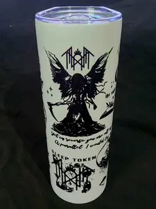 Sleep Token Symbol 20oz Stainless Steel Tumbler Heavy Metal Gothic Hip Hop Industrial Insulated Tumbler with Lid & Straw Drinkware