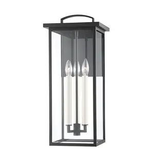 Large Eden Outdoor Sconce - Timeless Cage Lantern In Durable EPM With Clear Glass, Black Or Bronze Finish