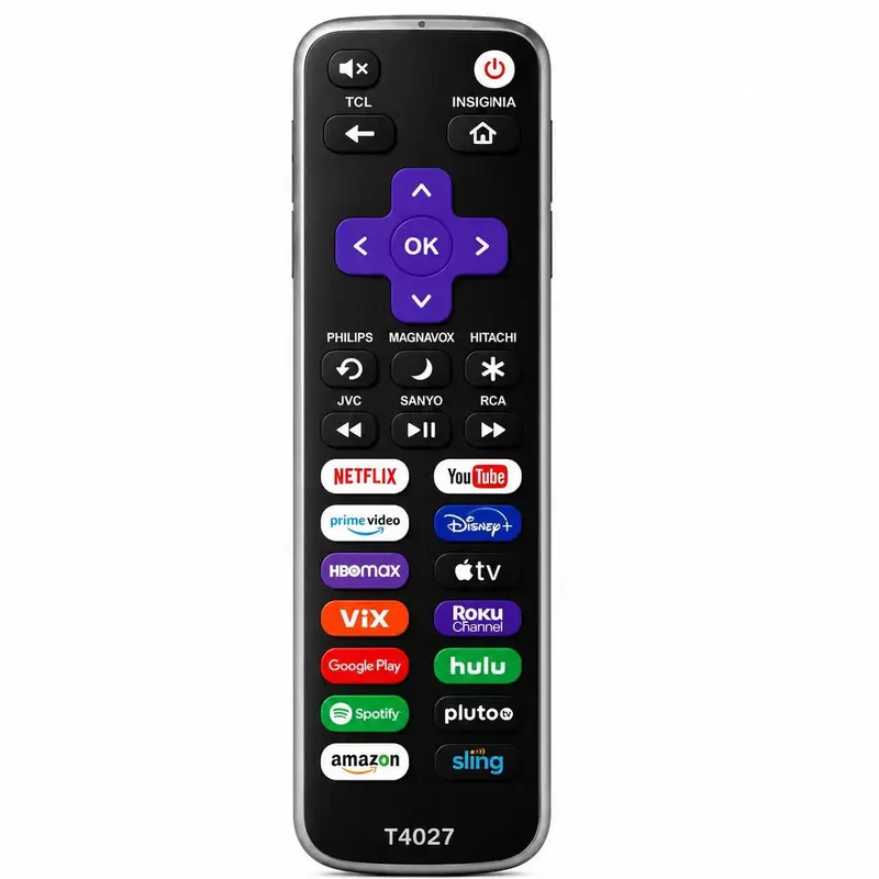 Besia T4027 Model Universal Remote Control Accessories with Shortcut Keys, Compatible with Roku TVs, Boxes and Players (Not for Roku Sticks)
