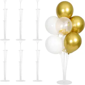 6 Sets Balloon Stand Kit, Balloons Sticks Holder with Base Birthday Wedding Graduation Decortaions Table Centerpieces Arch kit