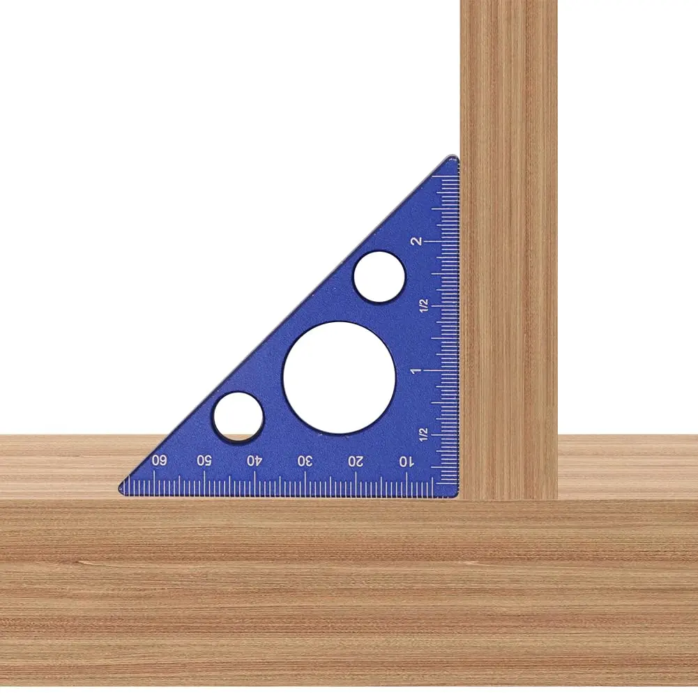 45/90  Layout Thickened Triangle Ruler,Imperial and Metric Scales Isosceles Right Triangular high-Precision Measuring Ruler,Height Measuring Tool for Table ,Router Table
