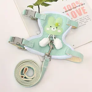 Cat dog leash, rabbit walking cat rope special small dog princess wind chest strap to prevent breaking free