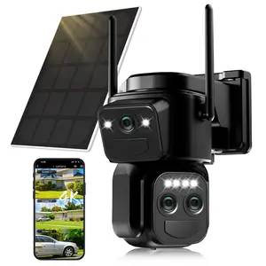 Wireless Outdoor Solar Security Camera, 360° View, Motion Detection, 10x Hybrid Zoom, Ip-65 Weather Proof, Home Security Camera, Wireless Surveillance Camera