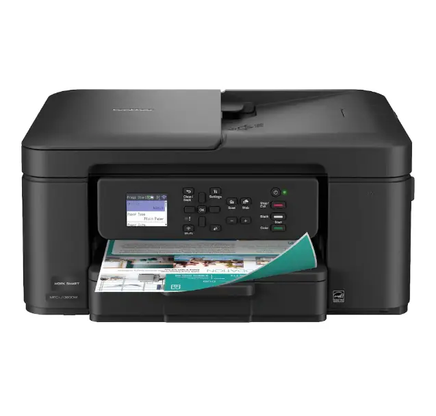 Brother MFC-J1360DW Work Smart Wireless Inkjet Printer, Black, All-in-One Color Printer, Auto Duplex Printing, Home Office Printer, Desktop Printer, Brother Printer