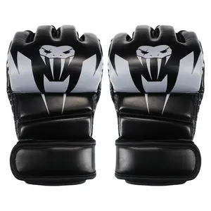 Adult Half Finger Combat Sanda Gloves, 1 Pair Non-slip Breathable MMA Gloves, UFC Gloves, Sports Boxing Equipment For Training, Protective Gear