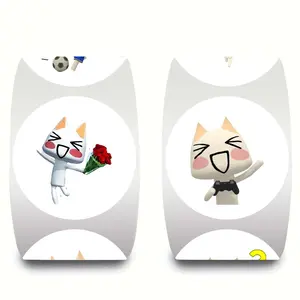 Cute Doraemon Cat Roll Stickers, 500 Sheets Per Roll, 8 Different Patterns, Ideal for Desktop, Water Cups, Tablets Decoration