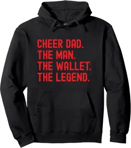 Cheer Dad Red Funny Cheerleading Man Wallet Legend Pullover Hoodie