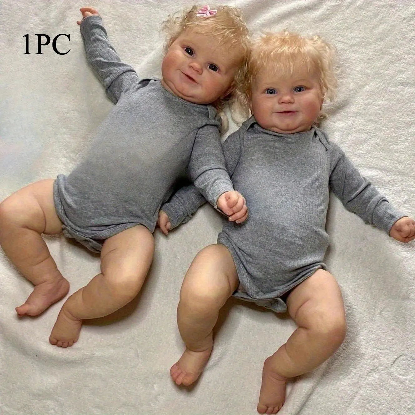 GUESSBELLY 24 Inch 60 CM 3D-paint Skin Art Reborn Smiling Bebe With Vein Cloth Body Vinyl Baby Doll Toy Maddie For Girl Toddler Lifelike