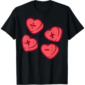 Valentines Day Math Operations Heart Teacher Men Women Kids T-Shirt,Made in USA