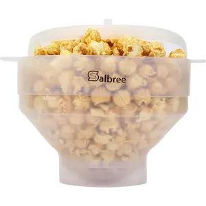 The Original Collapsible Silicone Microwave Popcorn Popper Maker Machine, Microwavable Bowl Holds 16 Cups, Uses Hot Air and Oil Always Optional - The Most Colors Available (Transparent)