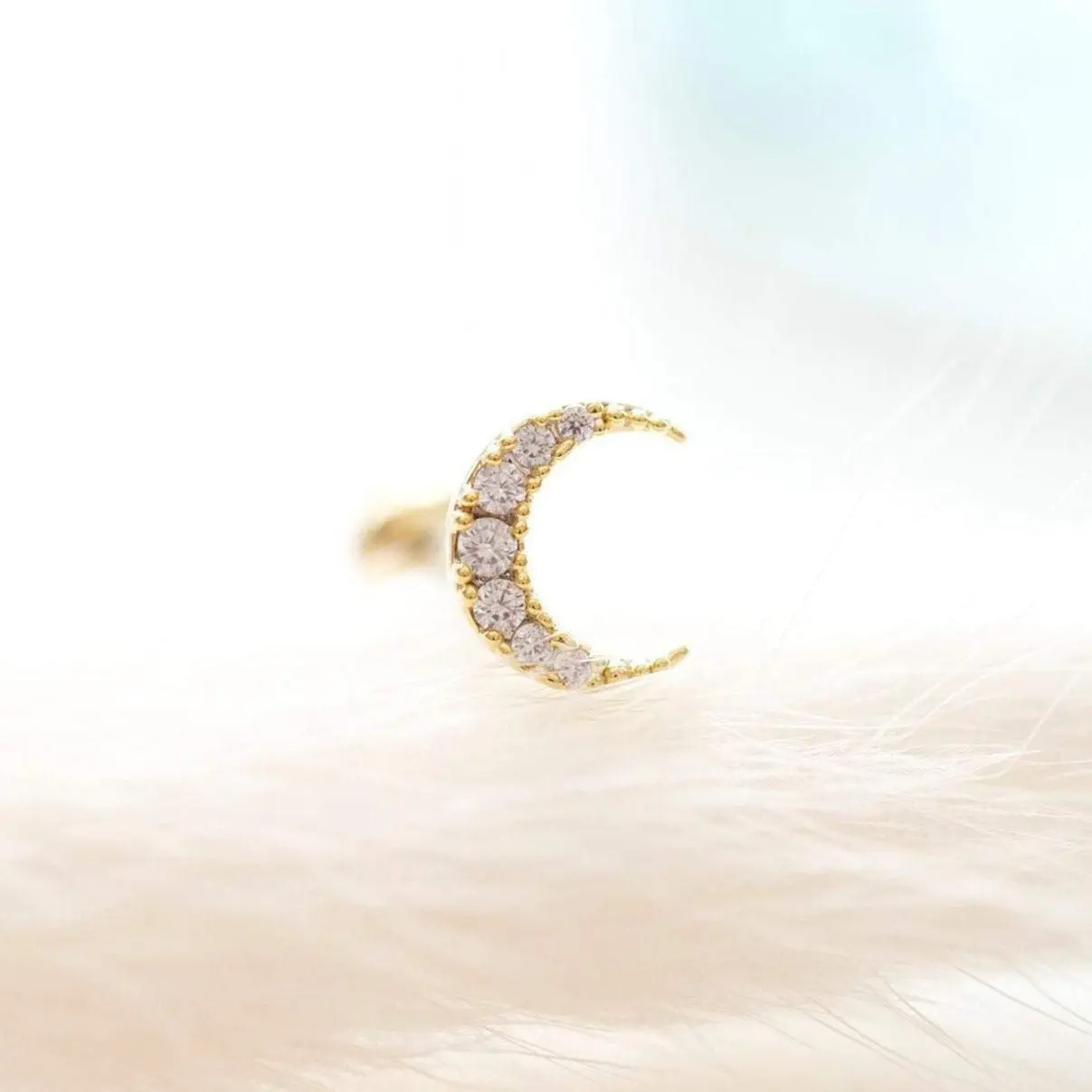 Crescent Moon Cartilage Earring