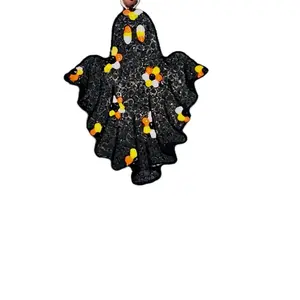 Handmade Candy Corn Colored Floral Ghost Halloween Car Freshie - Perfect for Spooky Season Highly Scented Car Air Freshners car air freshener