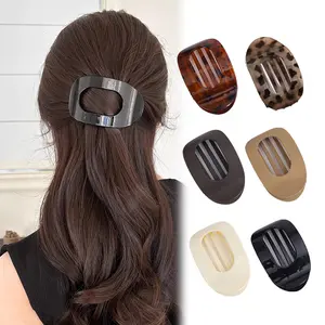 6-Pack Acrylic No-Crease Hair Clips – Strong Hold Flat Barrettes for Women & Girls, Trendy Everyday & Party Styles