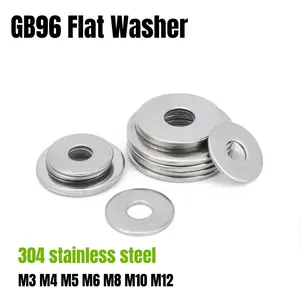 Stainless Steel Flat Washer, M3-M12 Series GB96 Standard Thickness 0.8mm-3mm Washer, Suitable for Various Bolts, High Quality Metal Washer