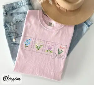 Comfort Colors Spring Flower TShirt,  Floral Tee, Wildflower Garden Graphic T-Shirt, Nature Lover Gift for Gardener