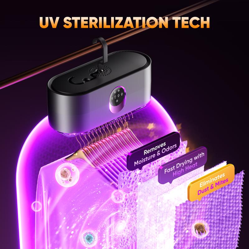 DDZJIAN Portable Clothes Dryer 600W Hold 11-20 Items, with Timer & Remote Control, One Mini Hanger, Foldable Drying Bag, Small Compact Electric Fast Drying Machine for Laundry, Travel, RV, Home, Apartment