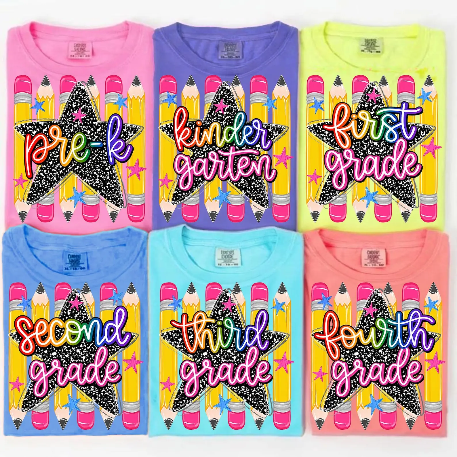 Comfort Colors Back To School Shirt, School Supplies Shirt, Preppy Teacher Life Shirt, Pre-K To 4th Grade Shirt, Colorful - KL