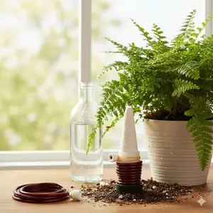 Mini Drip Irrigation System Automatic Plant Watering Kit, Automatic Watering Devices, Adjustable Self-Watering Spikes for Potted Plants, Leak-Proof Indoor Gardening Tools, Irrigation Device for Home Office Plants, Water-Saving Gardening Accessory