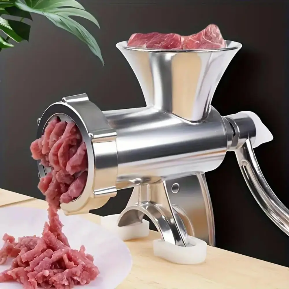 Household Manual Meat Grinder, 1 Set Manual Stainless Steel Meat Mincer, Kitchen Accessories, Household Kitchen Gadgets for Cooking, Home Accessories,