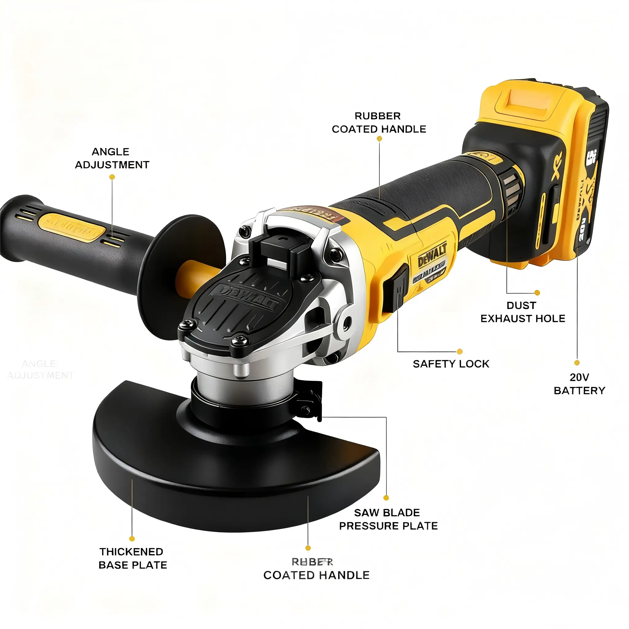 DEWALT DCG405NT Cordless Brushless Angle Grinder with Brushless Motor, 125MM, 9000 RPM Max, Compact Design - Hand Tool for Tools & Hardware Multitools & Accessories, Power Tools, Cordless Angle Grinders
