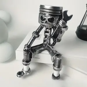 -selling mechanical skull resin ornament, carved wrench, home desktop decoration, ideal birthday gift