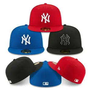 New Era Yankees 59FIFTY Fitted Cap Flat Brim Baseball Hat for Men Women Streetwear