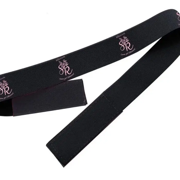 SilkyRoots SR Logo Elastic Edge Bands - Black and Pink, Designed for Holding Down Edges and Lace Wigs