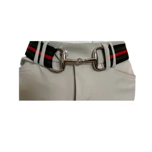Equestrian elastic snaffle bit belt buckle 1.5” wide