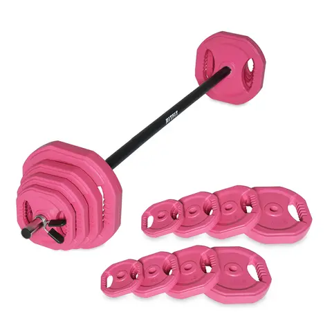 RitFit 2.5lb Adjustable Barbell Weight Set - Easy Grip Fitness Equipment, Women's Weightlifting Body Weights, Home Exercise Gear for Upper Body Lifting