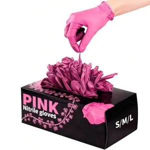 30pcs Per Pack (Without Box), Available In Deep Pink And Light Purple. Disposable Nitrile Gloves. Sizes: S, M, L, . Durable, Waterproof, And Thickened, Suitable For Household Cleaning. Also Applicable For Kitchen, Bathroom, Cleaning, Tattooing, Be