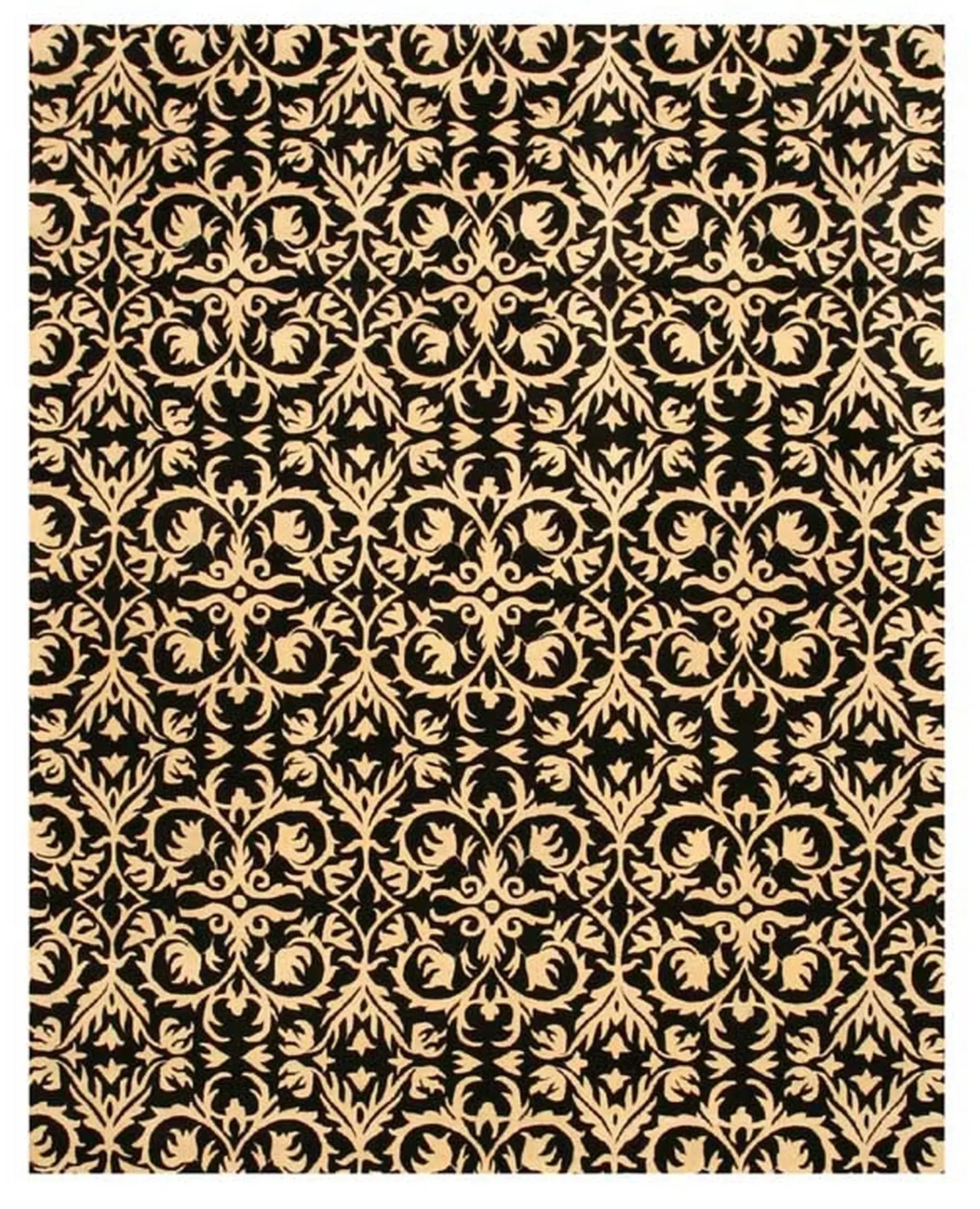 Xena Willow Black Hand Tufted Wool & Viscose Rug