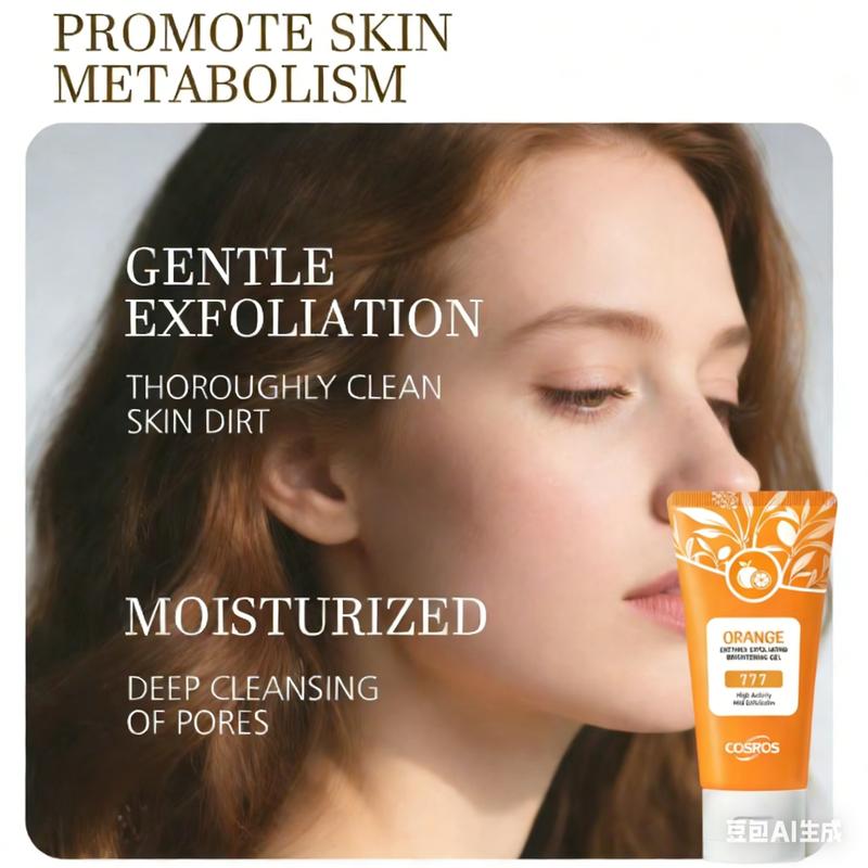 Orange Exfoliating Gel, Moisturizer Face Body Scrub Gel,Deep Cleansing Moisturizing Facial Exfoliator,Natural Orange Peeling Gel Face Scrub，Halloween gift Exfoliating Facial Scrub