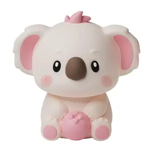 Koala Night Light for Kids, Cute Dimmable Silicone Animal Nursery Lamp, Rechargeable Touch Lamp,14RGB，Baby Room Decor, Koala Gifts for Kids Girls Boys Baby Toddler Mother, 1200mAh Portable Night Light with Smart Timer Function - Soft