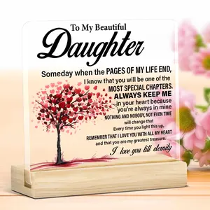 Daughter Love Message Acrylic Plaque Inspirational Room Decor, Sentimental Gift for Birthday Graduation Christmas, Keepsake from Mom Dad