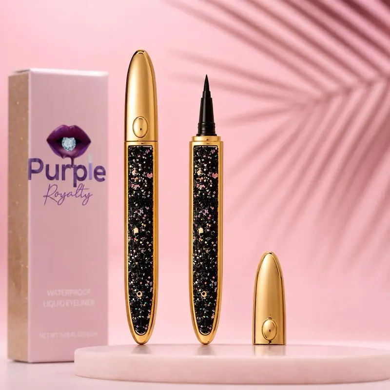 Bling 2-in-1 Dual-Tipped Eyeliner-Eyelash Glue Pen with Lipliner, Long Lasting All-Day Stay Cosmetic Makeup