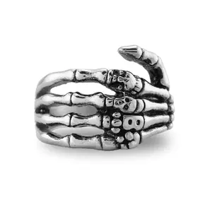 Dark Gothic Skeleton Ring, Detailed Stainless Steel Ring - Size 6, Dark Gothic Rings, Skeleton Rings